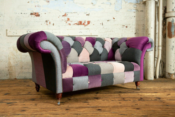 Chesterfield canapé 2 places canapé textile rembourrage design canapés colorés