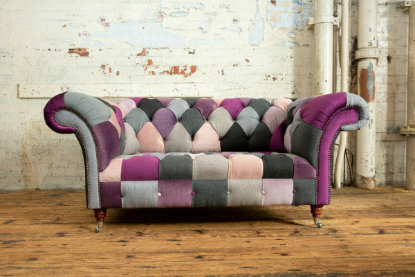 Chesterfield canapé 2 places canapé textile rembourrage design canapés colorés