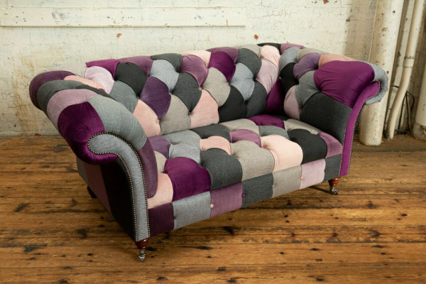 Chesterfield canapé 2 places canapé textile rembourrage design canapés colorés