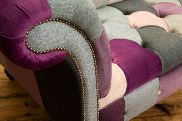 Chesterfield canapé 2 places canapé textile rembourrage design canapés colorés