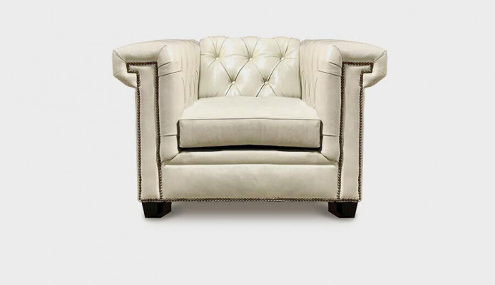 Canapé Chesterfield de luxe en cuir pour 3 personnes