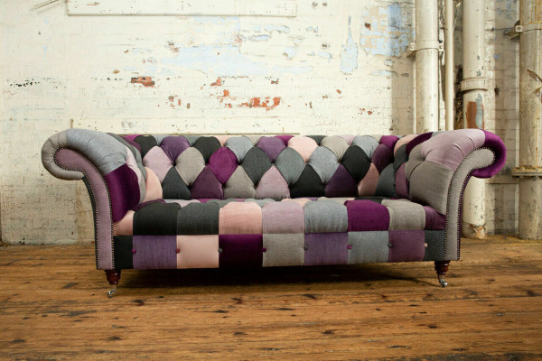 Conception canapé tissu canapé club luxueux 3 places en tissu rembourré