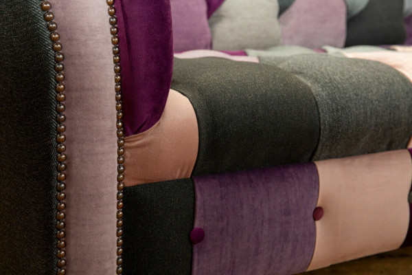Conception canapé tissu canapé club luxueux 3 places en tissu rembourré