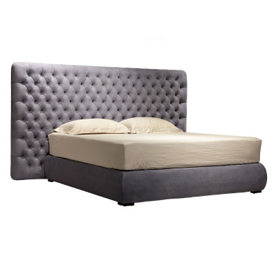 Conception de la literie de lit de luxe Double Hotel Beds Room Chesterfield Gray Velvet nouvel