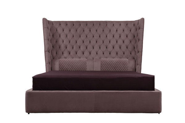 Grand lit Chesterfield en velours anglais Lit double de designer Hôtel mobilier en velours