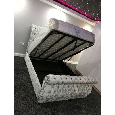 Velours Velours Chesterfield Design Lit Classique Lit Cadre de Lit Lits Nouveau Rembourrage