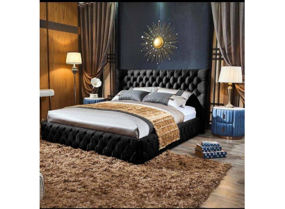 Chesterfield Lit Noir Chambre Lits Textile Velours Grands Lits Hotel