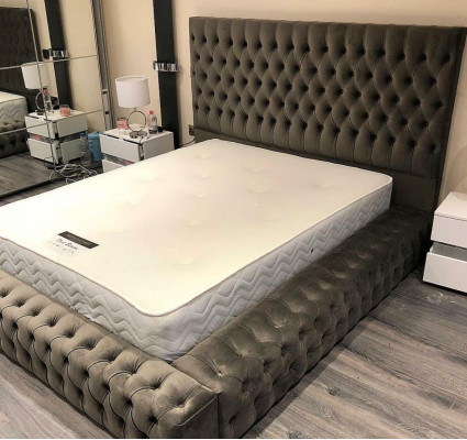 Chesterfield Textilbett Schlafzimmerbetten Doppelbezug 140/160/180/200 cm.