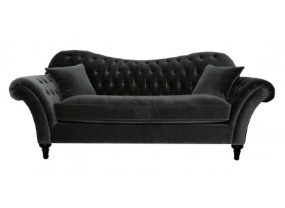 Couches Tapisserie Canapé Canapés Chesterfield Noir Trois Places Tissu Salon Neuf