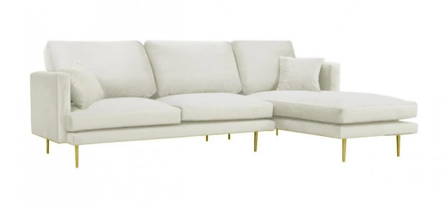 Élégance en blanc pour votre canapé design exclusif dans un style luxueux en forme de L