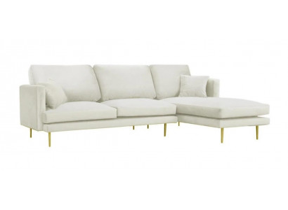 Élégance en blanc pour votre canapé design exclusif dans un style luxueux en forme de L
