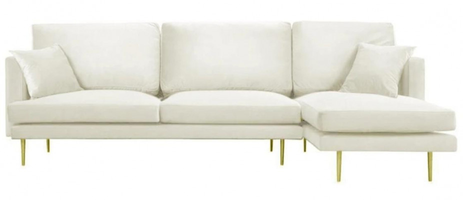 Élégance en blanc pour votre canapé design exclusif dans un style luxueux en forme de L