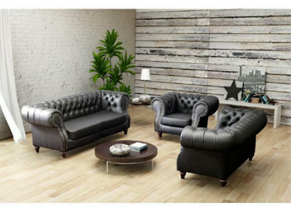Canapé en cuir Chesterfield Ensemble de canapés Canapé Tissu Canapé 3+2+1 neuf