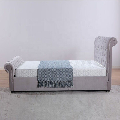 Lits doubles classiques en velours textile pour hôtel Chambres rembourrées 180x200 cm