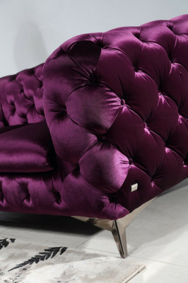 Canapé Chesterfield Capitonné Canapé XXL Grande Suite Textile 2+1+1 designer