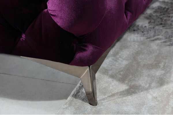 Canapé Chesterfield Capitonné Canapé XXL Grande Suite Textile 2+1+1 designer