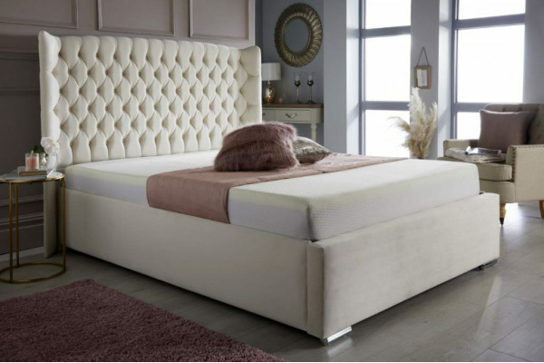 Lit Chesterfield Design Chambre Lits Anglais 180x200cm Revêtement Textile