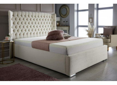 Lit Chesterfield Design Chambre Lits Anglais 180x200cm Revêtement Textile