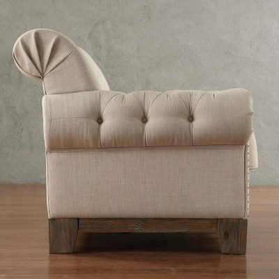 Chesterfield 2 places Canapé classique de luxe cadre en bois naturel Canapé en cuir textile