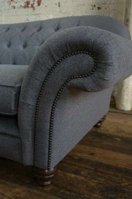 Canapé 4 places Canapé design Chesterfield Suite de sièges en cuir et tissu rembourré nouveau