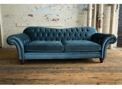 Chesterfield Sofa 4 places en tissu pour le salon