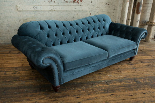 Chesterfield Sofa 4 places en tissu pour le salon