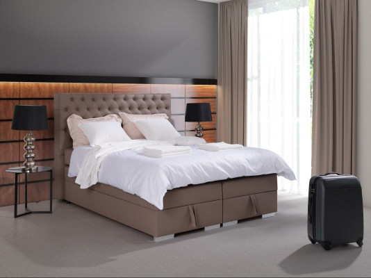Complet de lit boxspring sur-matelas hôtel lits doubles Chesterfield nouveau