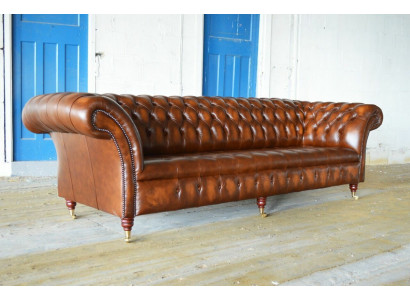 Chesterfield Canapé 4 Places Rembourré Canapé Style Moderne Canapé en Cuir Tissu Canapés en Cuir.