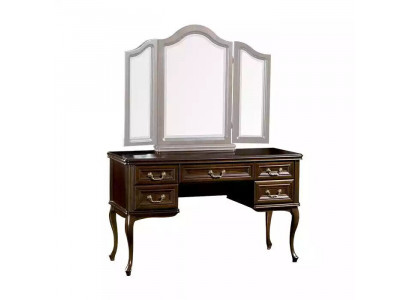 Coiffeuse avec miroir, console de luxe, commode de chambre, style baroque rococo