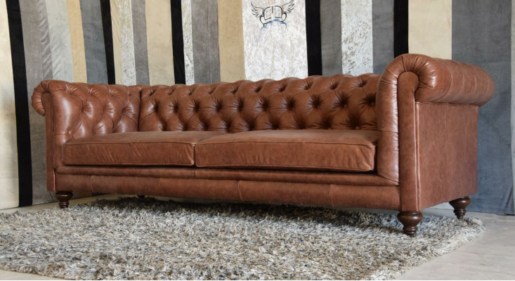 Canapé Chesterfield en tissu pour canapé canapé en cuir Canapés Suite 3 places