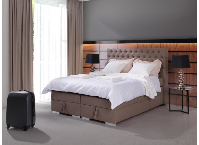 Lit à ressorts à boîte design, lits doubles, chambre à coucher, meubles Chesterfield