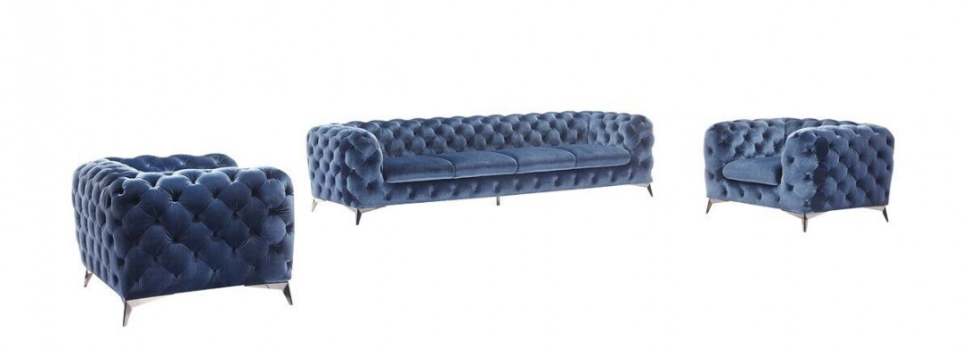Canapé italien Ensemble de canapé 2x une place Ensemble de tissu Chesterfield neuf 1+1 place