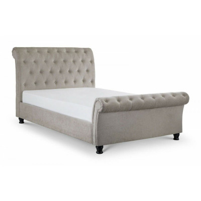 Chesterfield Design Upholstery English Bed Gray 160/180x200 Lit double Lits