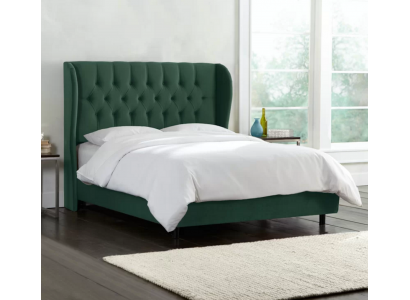 Lit en velours de design Chesterfield Luxe Textile Lit Chambre Double 160x200cm