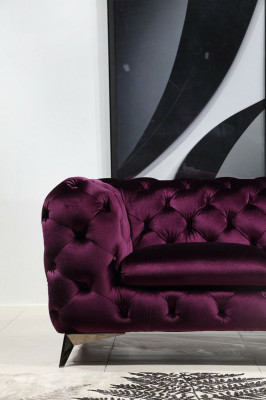Canapé Chesterfield Italien 2x Ensemble de canapés une place Ensemble rembourré nouveau 1+1 Siège