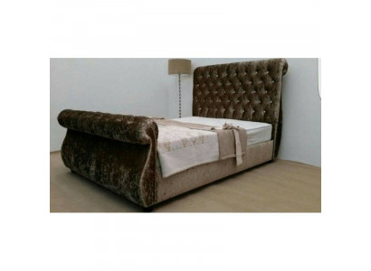 Lit de design Chesterfield Chambre Textile Velours Cuir Rembourré Lits d'hôtel neufs