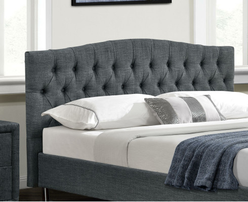 Designer de chambre à coucher Chesterfield Gris Lit double Lits Nobles