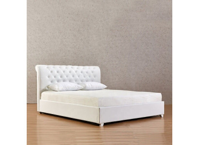 Lit designer Chesterfield pour chambre en cuir synthétique Matelassage 140/160/180/200 cm