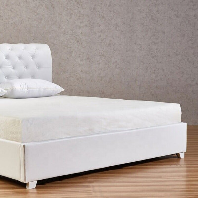 Lit designer Chesterfield pour chambre en cuir synthétique Matelassage 140/160/180/200 cm