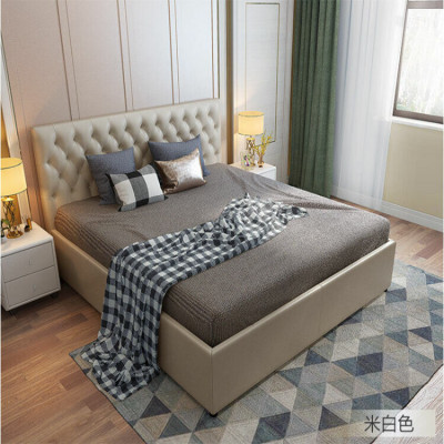 Lit design Chesterfield Chambre en cuir synthétique Rembourrage 140/160/180/200 cm