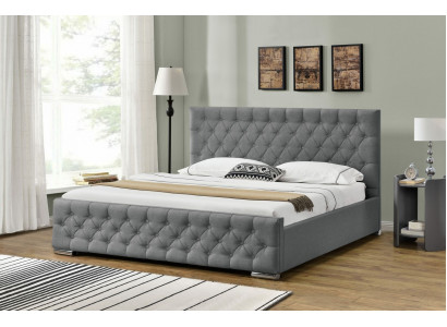 Lit Chesterfield Design Chambre à coucher Lits anglais 200x200cm Revêtement textile
