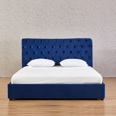Lit double Chesterfield Blue's Chambre Mobilier de Luxe Lits Rembourrage