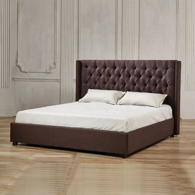 Chambre Lit 200x200cm Lits Rembourrés Chesterfield Tissu Textile