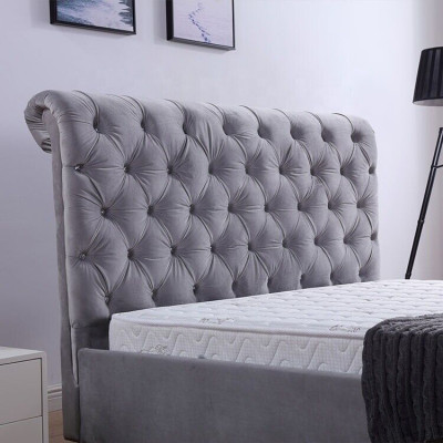 Conception lit Chesterfield Textile Revêtement en cuir Lits d'hôtel Chambre à coucher Nouveau Velours