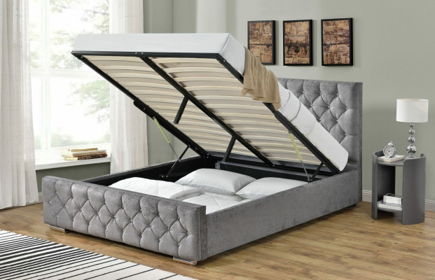 Lit Chesterfield design chambre anglais Lits 160x200cm Rembourrage en textile
