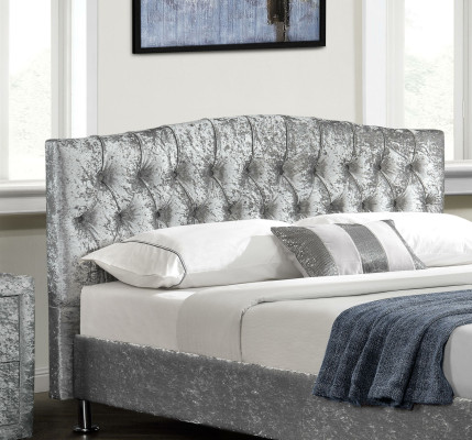 Rembourrage Chesterfield lit double de luxe gris Chambres à coucher Lits Design