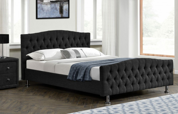 Design de lit Chesterfield noir Chambre Lit anglais