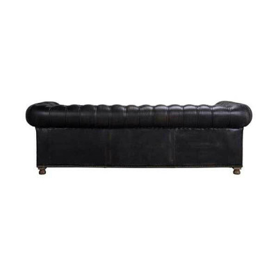 Canapé Chesterfield classique noir Anglais Salons de style anglais