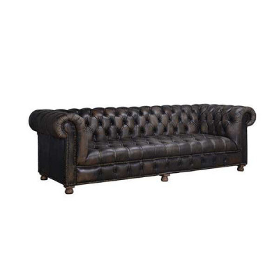 Canapé Chesterfield classique noir Anglais Salons de style anglais