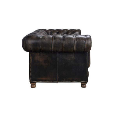 Canapé Chesterfield classique noir Anglais Salons de style anglais
